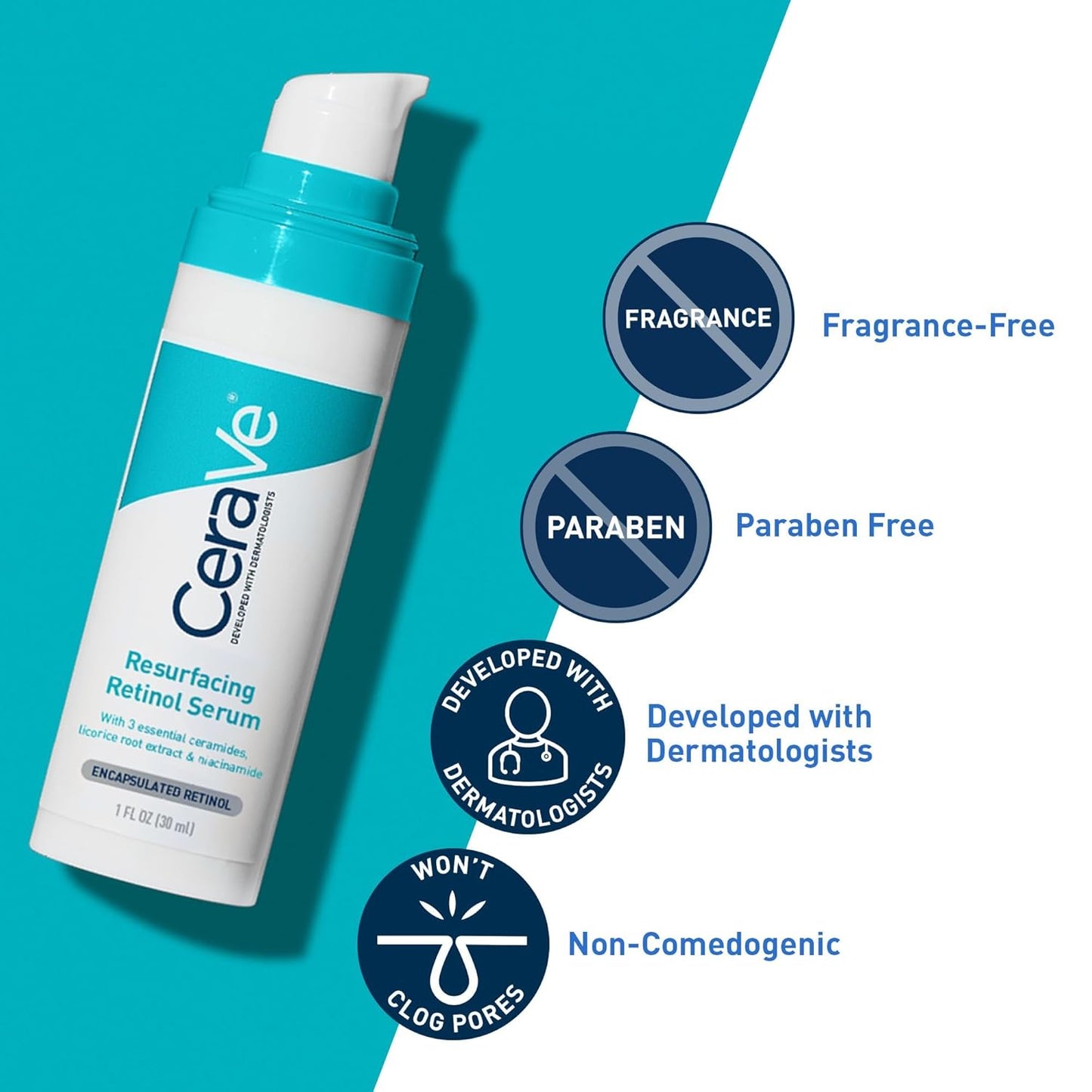 Sérum resurfaçant au rétinol – Pour les marques post-acné et le resserrement des pores