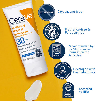 100% Mineral Sunscreen SPF 30 – With Zinc, Niacinamide & Hyaluronic Acid