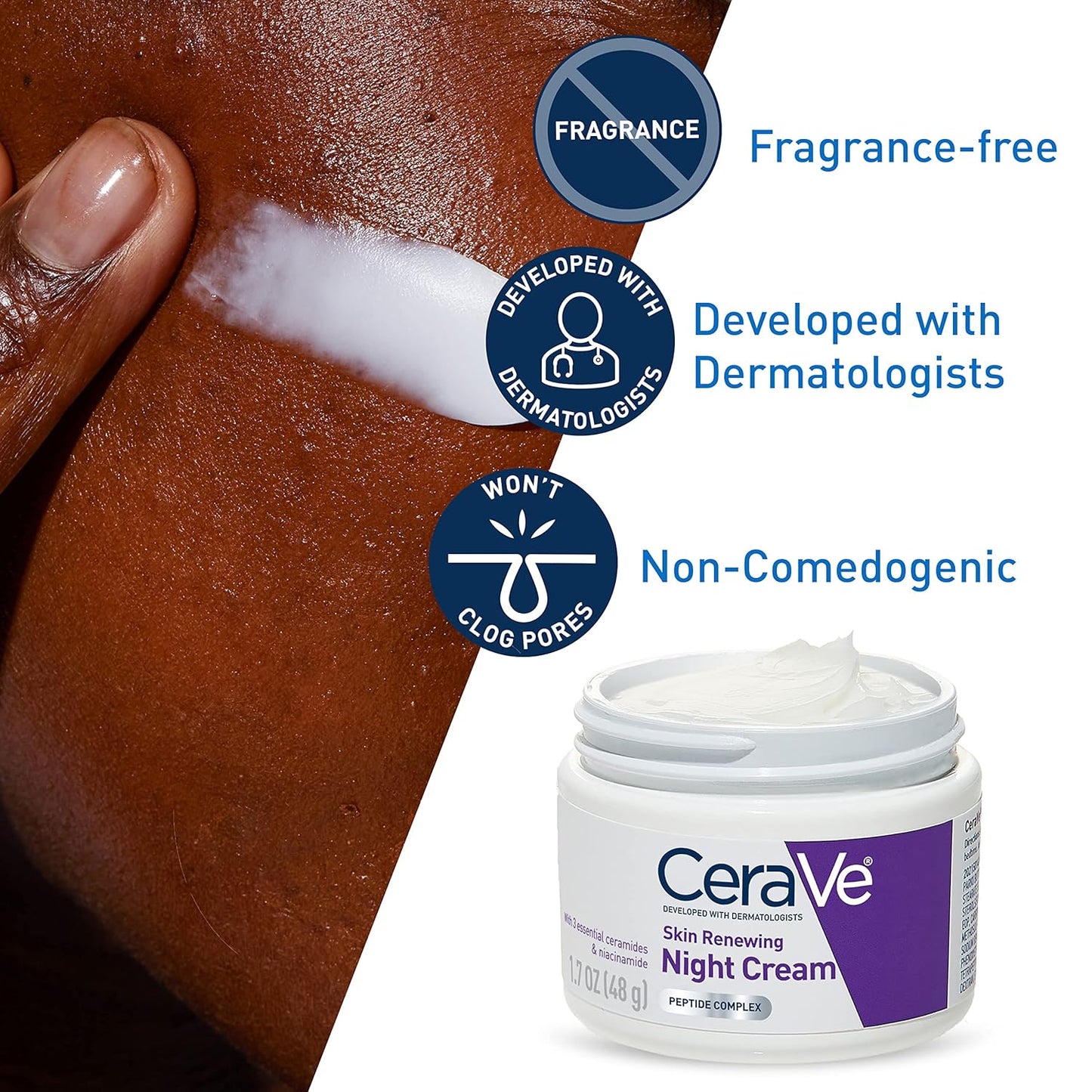Crème de nuit régénératrice pour la peau – Aux peptides, à la niacinamide et à l'acide hyaluronique